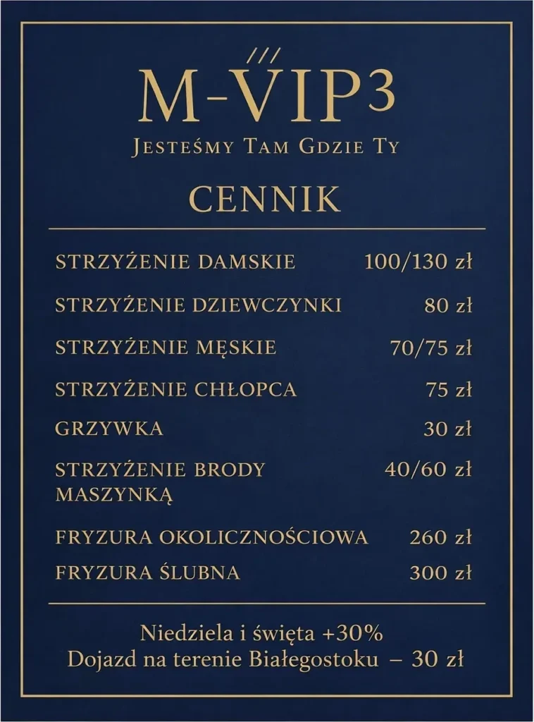 cennik fryzjer mobilny białystok